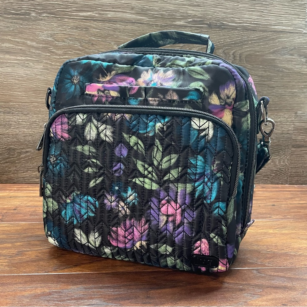 Lug Ranger | Bloom Black Convertible Crossbody | RFID Protected Areas